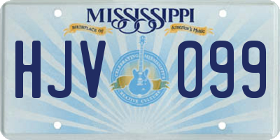 MS license plate HJV099