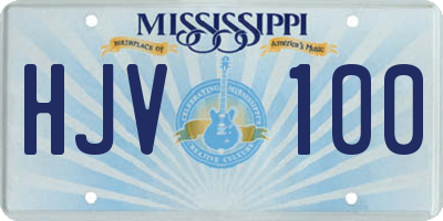MS license plate HJV100