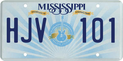 MS license plate HJV101