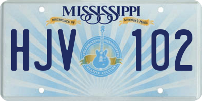 MS license plate HJV102