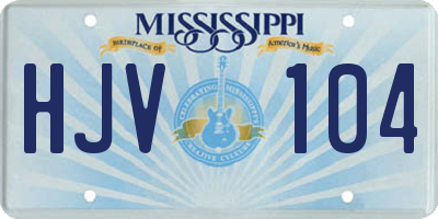MS license plate HJV104