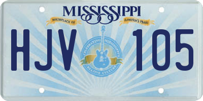 MS license plate HJV105