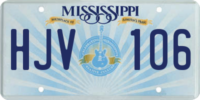 MS license plate HJV106