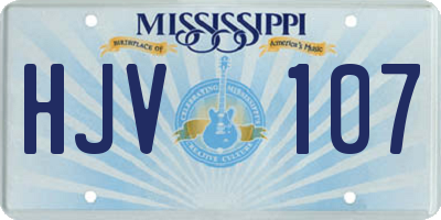 MS license plate HJV107