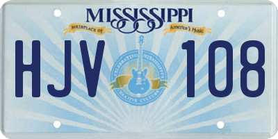 MS license plate HJV108