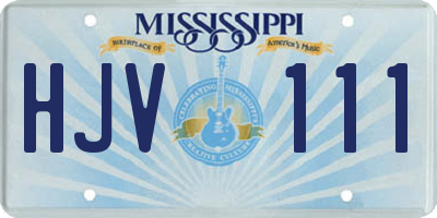 MS license plate HJV111