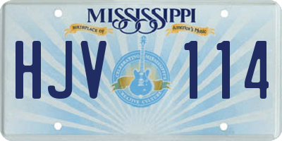 MS license plate HJV114