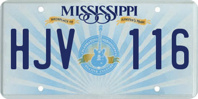 MS license plate HJV116