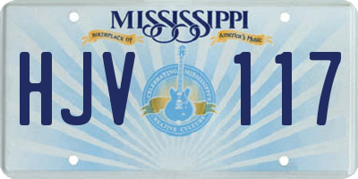MS license plate HJV117