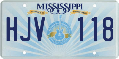 MS license plate HJV118