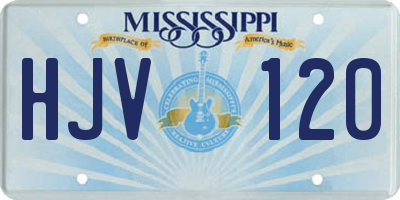 MS license plate HJV120