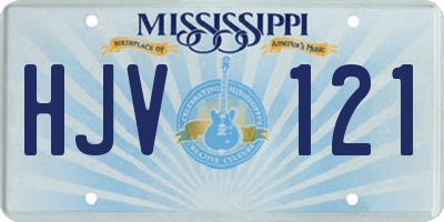 MS license plate HJV121