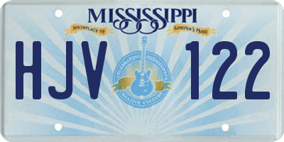 MS license plate HJV122