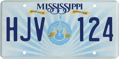MS license plate HJV124