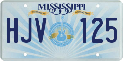 MS license plate HJV125