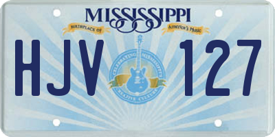 MS license plate HJV127
