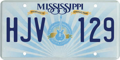MS license plate HJV129