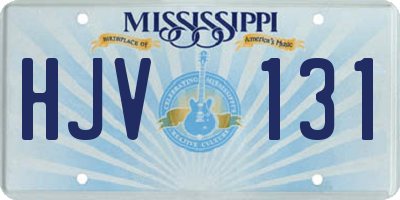 MS license plate HJV131