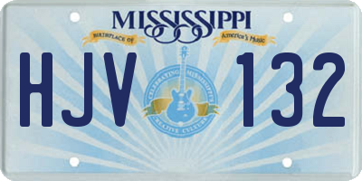 MS license plate HJV132