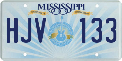 MS license plate HJV133