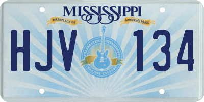 MS license plate HJV134