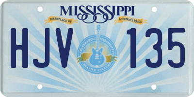 MS license plate HJV135