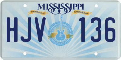 MS license plate HJV136
