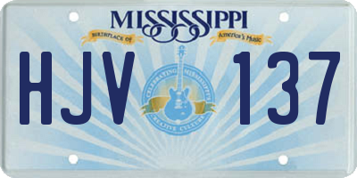MS license plate HJV137