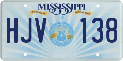 MS license plate HJV138