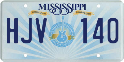 MS license plate HJV140