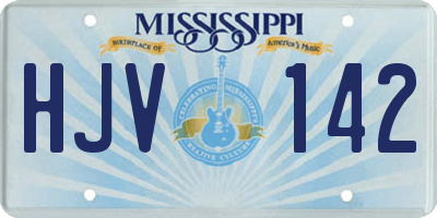 MS license plate HJV142