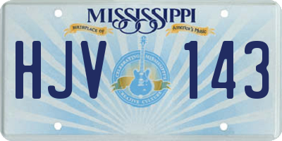 MS license plate HJV143