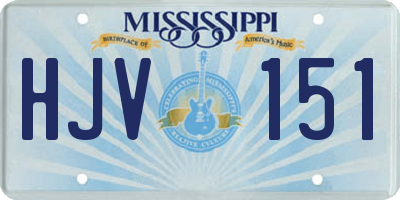 MS license plate HJV151