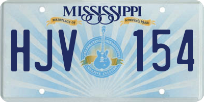 MS license plate HJV154