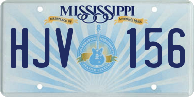 MS license plate HJV156