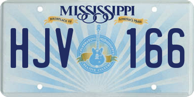 MS license plate HJV166