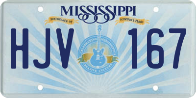 MS license plate HJV167
