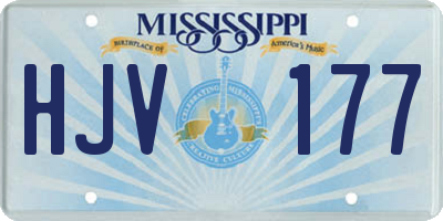MS license plate HJV177