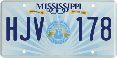 MS license plate HJV178