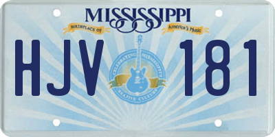 MS license plate HJV181