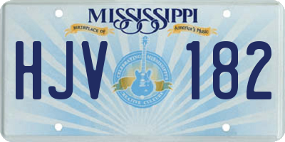 MS license plate HJV182