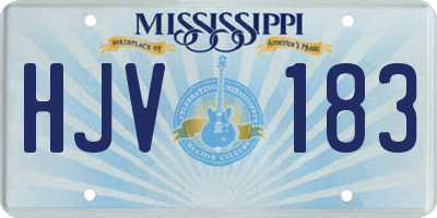 MS license plate HJV183