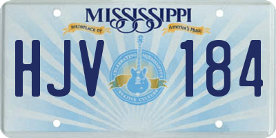 MS license plate HJV184