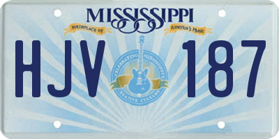 MS license plate HJV187