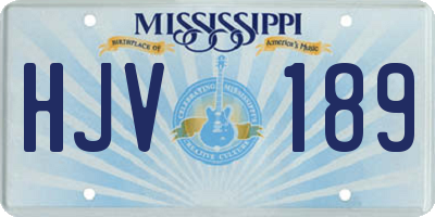 MS license plate HJV189