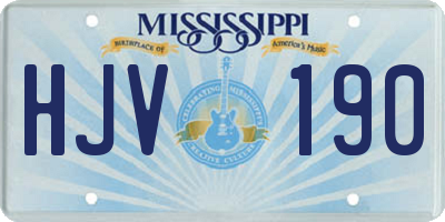 MS license plate HJV190