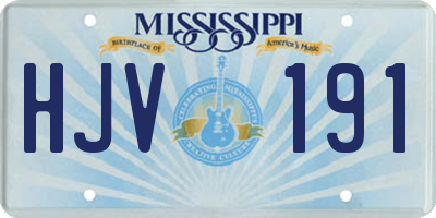 MS license plate HJV191