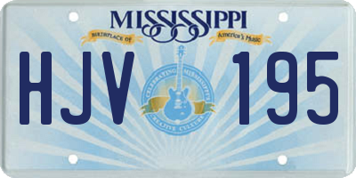MS license plate HJV195