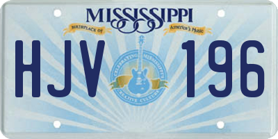 MS license plate HJV196