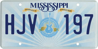 MS license plate HJV197